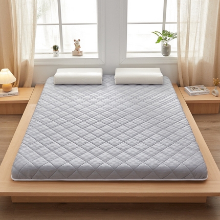 91家纺网 家纺一手货源 找家纺 2024新款A类华夫格大豆纤维抗压床垫【床垫遮盖物】 单边华夫格-灰色