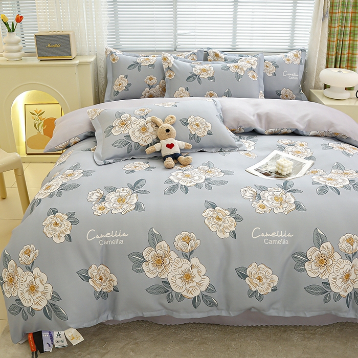 91家纺网 家纺一手货源 找家纺 友承 2025新款亲肤磨毛植物羊绒印花四件套 冉冉