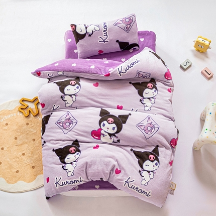 91家纺网 家纺一手货源 找家纺  （总）御棉坊 2024新款保暖牛奶绒儿童套件三丽鸥系列