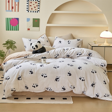 91家纺网 家纺一手货源 找家纺 （总）觅糖家纺 2024新款高克重牛奶绒印花四件套-系列一