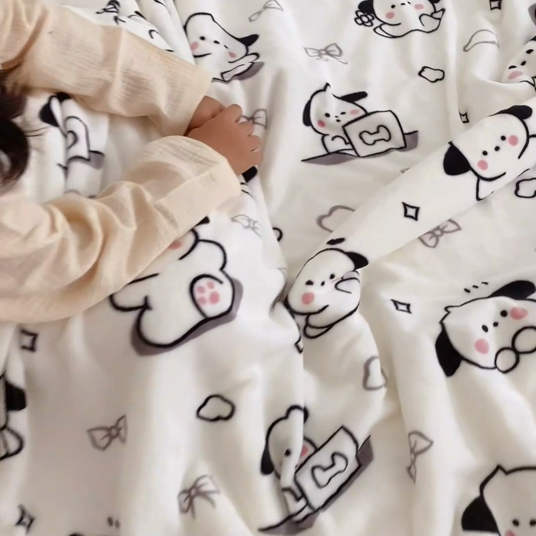 91家纺网 家纺一手货源 找家纺 大元 2025新款牛奶绒羊羔绒毛毯 狗狗时代