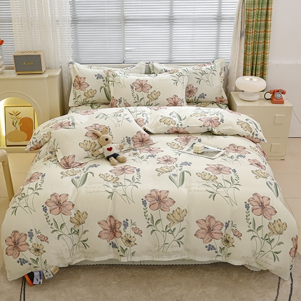 91家纺网 家纺一手货源 找家纺 （总）友承 2025新款亲肤磨毛植物羊绒印花四件套