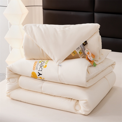 爱来伊家纺 2024新款豆好鲜大豆纤维被加厚冬被春秋被子被芯子母被带子母扣 豆好鲜大豆被-奶白