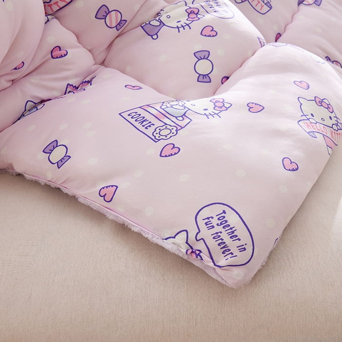 91家纺网 家纺一手货源 找家纺 艾兜坊 2024新款A类针织棉兔毛绒被冬被春秋被被芯被子 凯蒂猫-朵朵