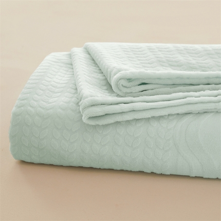 雅萱家纺 2024新款雕花牛奶绒床单套件 雕花床单-蓝色