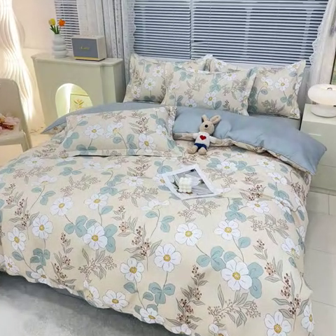 91家纺网 家纺一手货源 找家纺 友承 2025新款亲肤磨毛植物羊绒印花四件套 景羽