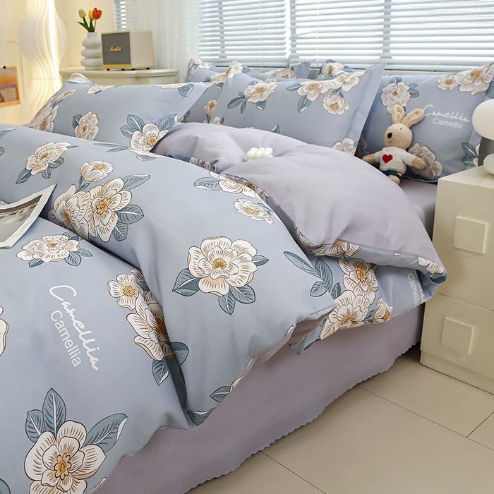 91家纺网 家纺一手货源 找家纺 友承 2025新款亲肤磨毛植物羊绒印花四件套 冉冉