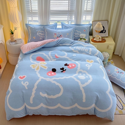 91家纺网 家纺一手货源 找家纺 （总）凡客 2024新款牛奶绒大版印花四件套