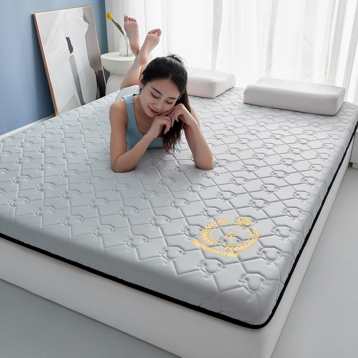 91家纺网 家纺一手货源 找家纺 祁恋婷 2024新款皇冠-牛奶丝乳胶记忆棉床垫【床垫遮盖物】 皇冠-单边新疆棉花典雅灰