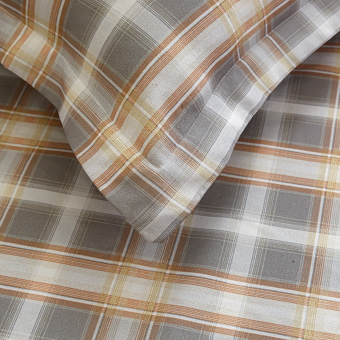 91家纺网 家纺一手货源 找家纺 友承 2025新款亲肤磨毛植物羊绒印花四件套 复古格子