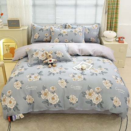 91家纺网 家纺一手货源 找家纺 （总）友承 2025新款亲肤磨毛植物羊绒印花四件套