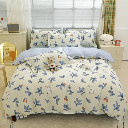 91家纺网 家纺一手货源 找家纺 （总）友承 2025新款亲肤磨毛植物羊绒印花四件套