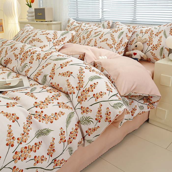 91家纺网 家纺一手货源 找家纺 友承 2025新款亲肤磨毛植物羊绒印花四件套 乐薇