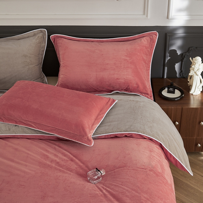 91家纺网 家纺一手货源 找家纺 （总）2024新款A类宝宝绒嵌绳款四件套【雅致系列】