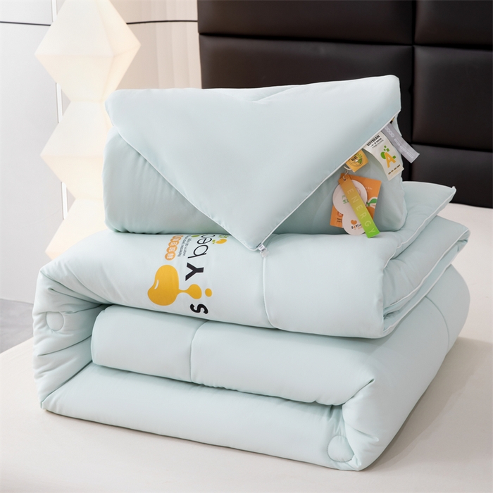 91家纺网 家纺一手货源 找家纺 爱来伊家纺 2024新款豆好鲜大豆纤维被加厚冬被春秋被子被芯子母被带子母扣 豆好鲜大豆被-浅兰