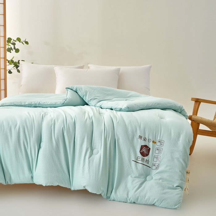 91家纺网 家纺一手货源 找家纺 仁凯家纺 2024新款无染华夫格大豆被冬被春秋被家用被子被芯(提供买家秀)-风格一 浅绿色