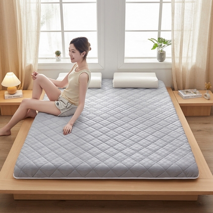 2024新款A类华夫格大豆纤维抗压床垫【床垫遮盖物】 单边华夫格-灰色
