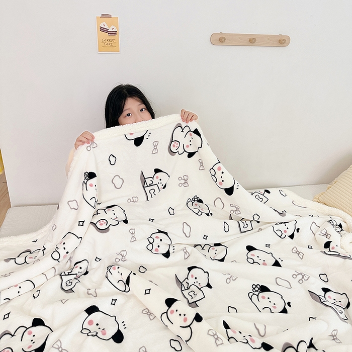 91家纺网 家纺一手货源 找家纺 大元 2025新款牛奶绒羊羔绒毛毯 狗狗时代