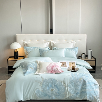 91家纺网 家纺一手货源 找家纺 618家纺 2024新款A类60S100支长绒棉全棉纯棉四件套-花语系列 花语系列-夏莎兰