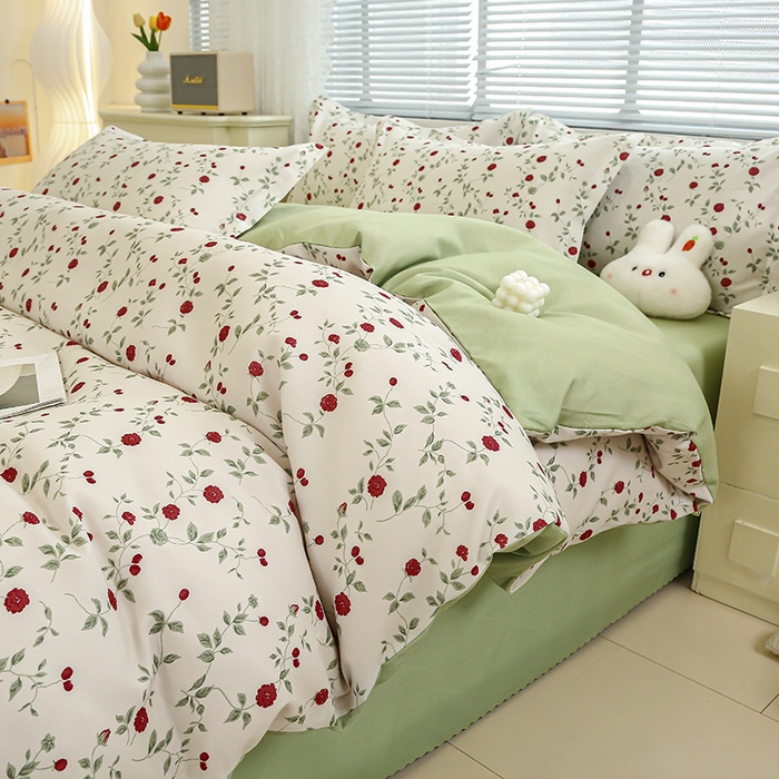 91家纺网 家纺一手货源 找家纺 友承 2025新款亲肤磨毛植物羊绒印花四件套 玫瑰之恋