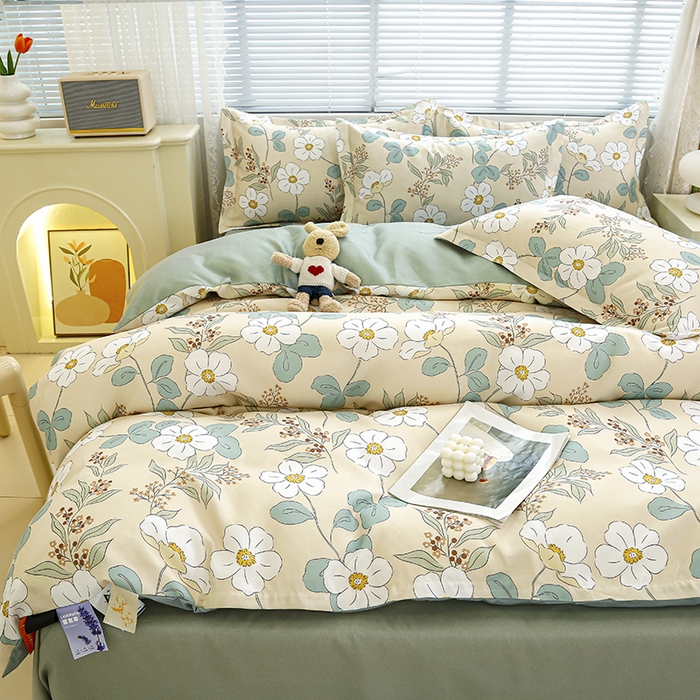 91家纺网 家纺一手货源 找家纺 友承 2025新款亲肤磨毛植物羊绒印花四件套 景羽