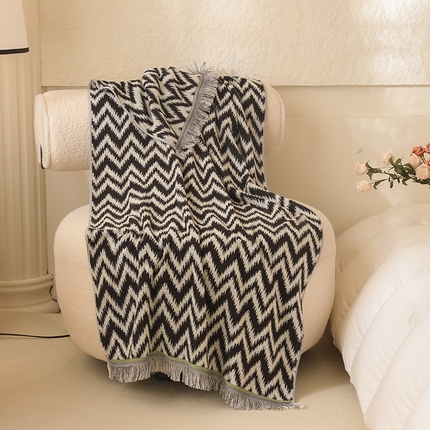 91家纺网 家纺一手货源 找家纺 （总）悦然毛巾被 2024新款流苏波纹浴巾披肩毯