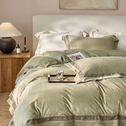 91家纺网 家纺一手货源 找家纺 （总）时亿家居 2024新款300g婴肤绒四件套-爵士系列