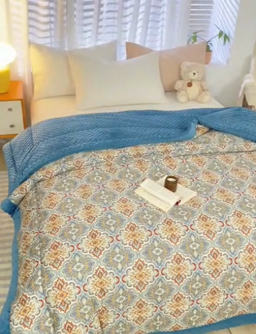 91家纺网 家纺一手货源 找家纺 （总）锦鹭被业  2025款A类全棉纯棉豆豆被春秋空调夏凉加厚冬被子