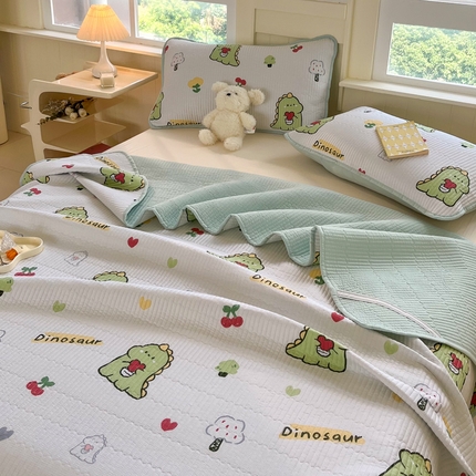 91家纺网 家纺一手货源 找家纺 （总）女子家纺 2024新款全棉印花双面床盖-自然光