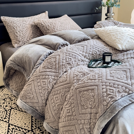 91家纺网 家纺一手货源 找家纺 （总）2025新款欧式提花塔芙绒床单款四件套