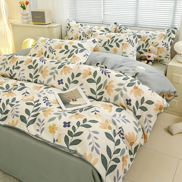 91家纺网 家纺一手货源 找家纺 友承 2025新款亲肤磨毛植物羊绒印花四件套 青青草原