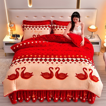 91家纺网 家纺一手货源 找家纺 （总2）绒耀 2025新款高克重8.5斤小包边牛奶绒四件套保暖四件套直播爆款电商爆款