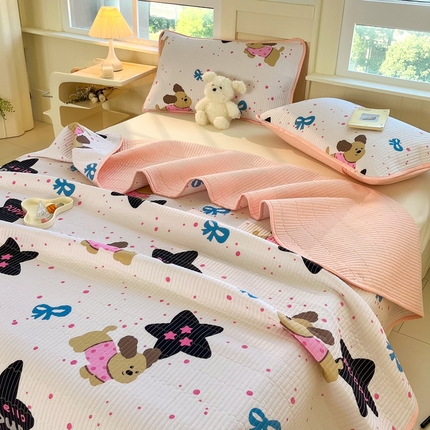 91家纺网 家纺一手货源 找家纺 （总）女子家纺 2024新款全棉印花双面床盖-自然光