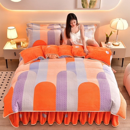 91家纺网 家纺一手货源 找家纺 （总2）绒耀 2025新款高克重8.5斤小包边牛奶绒四件套保暖四件套直播爆款电商爆款