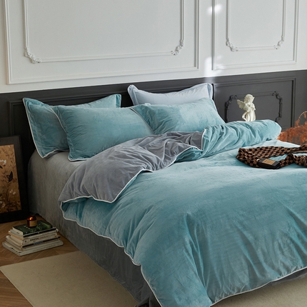 91家纺网 家纺一手货源 找家纺 （总）2024新款A类宝宝绒嵌绳款四件套【雅致系列】