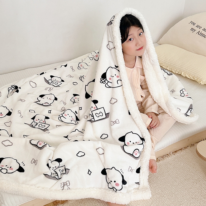 91家纺网 家纺一手货源 找家纺 大元 2025新款牛奶绒羊羔绒毛毯 狗狗时代