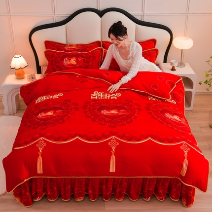 91家纺网 家纺一手货源 找家纺 （总2）绒耀 2025新款高克重8.5斤小包边牛奶绒四件套保暖四件套直播爆款电商爆款