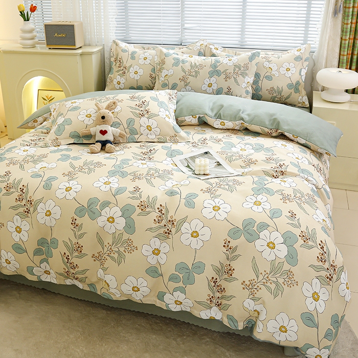 91家纺网 家纺一手货源 找家纺 友承 2025新款亲肤磨毛植物羊绒印花四件套 景羽