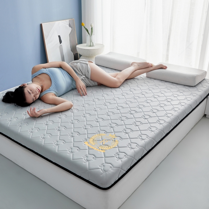 91家纺网 家纺一手货源 找家纺 祁恋婷 2024新款皇冠-牛奶丝乳胶记忆棉床垫【床垫遮盖物】 皇冠-单边新疆棉花典雅灰