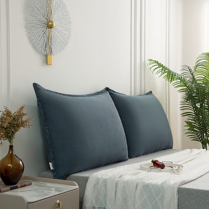 91家纺网 家纺一手货源 找家纺 美达人 2024新款灯芯绒床头靠垫 MD灯芯绒-遂雀蓝