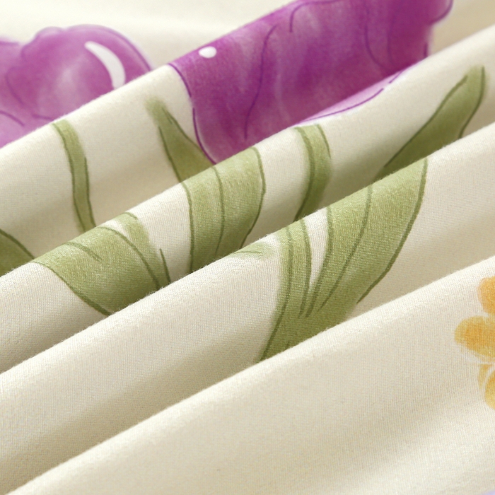 91家纺网 家纺一手货源 找家纺 友承 2025新款亲肤磨毛植物羊绒印花四件套 花之韵