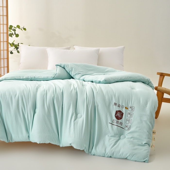 91家纺网 家纺一手货源 找家纺 仁凯家纺 2024新款无染华夫格大豆被冬被春秋被家用被子被芯(提供买家秀)-风格一 浅绿色
