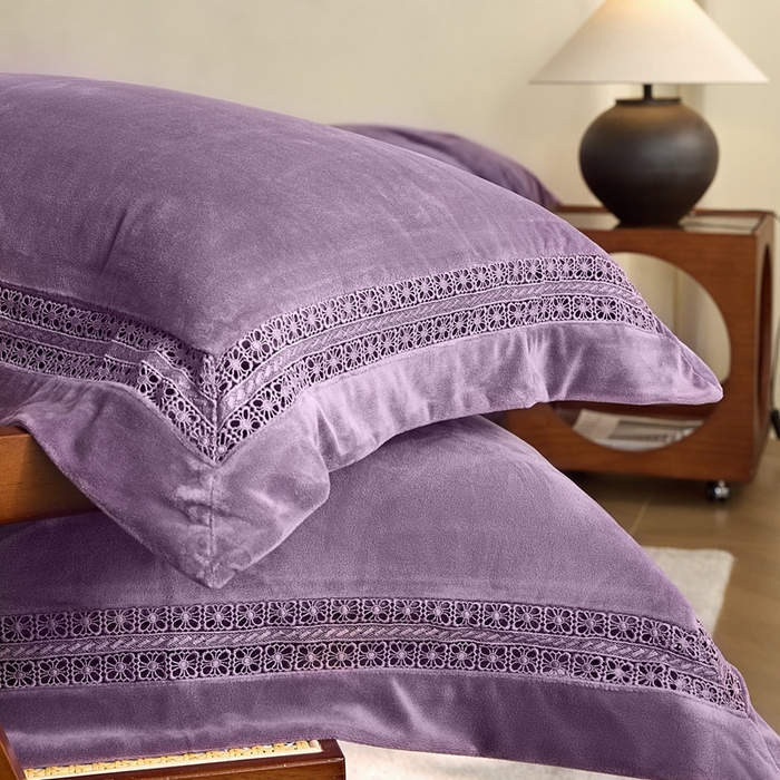 91家纺网 家纺一手货源 找家纺 时亿家居 2024新款300g婴肤绒四件套-梦系列 梦 凯莉紫