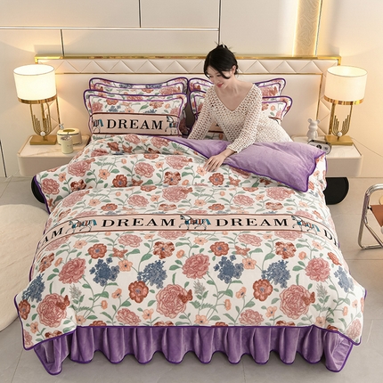 91家纺网 家纺一手货源 找家纺 （总2）绒耀 2025新款高克重8.5斤小包边牛奶绒四件套保暖四件套直播爆款电商爆款