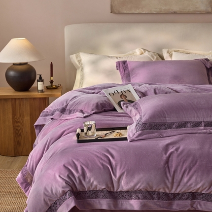 91家纺网 家纺一手货源 找家纺 （总）时亿家居 2024新款300g婴肤绒四件套-爵士系列