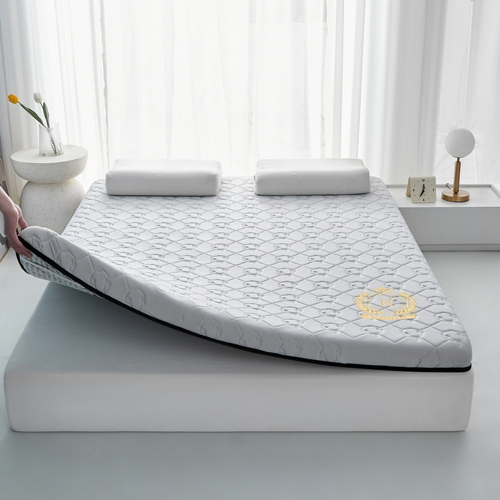 91家纺网 家纺一手货源 找家纺 祁恋婷 2024新款皇冠-牛奶丝乳胶记忆棉床垫【床垫遮盖物】 皇冠-单边新疆棉花典雅灰