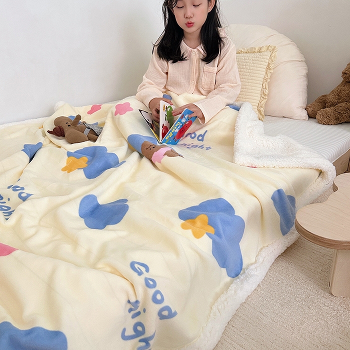 91家纺网 家纺一手货源 找家纺 大元 2025新款牛奶绒羊羔绒毛毯 安睡熊