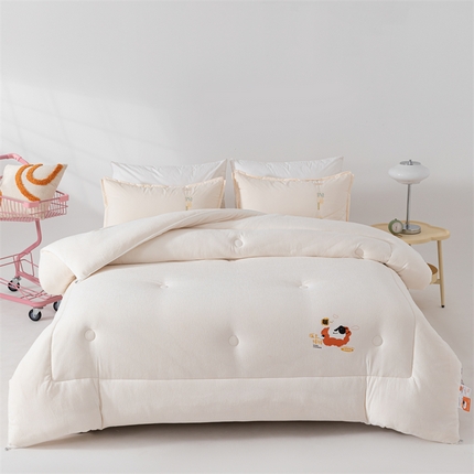 爱来伊家纺 2024新款三体羊绒加厚保暖冬被芯大豆纤维被春秋被子被芯 山体羊绒大豆被-奶白