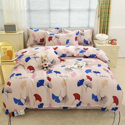 91家纺网 家纺一手货源 找家纺 （总）友承 2025新款亲肤磨毛植物羊绒印花四件套