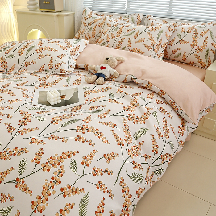 91家纺网 家纺一手货源 找家纺 友承 2025新款亲肤磨毛植物羊绒印花四件套 乐薇